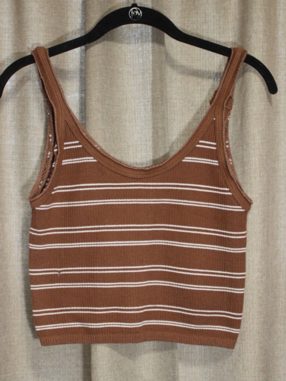 Brown and White Striped Tank